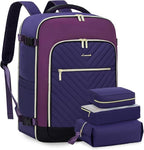 LOVEVOOK Large Travel Backpack for Women, TSA Carry on Backpack for Airplanes, 40L Personal Item Travel Bag for Women fits 17" Laptop,Waterproof Carry on Bag Airplane Approved with 3 Packing Cubes