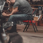 Mini Padded Folding Chairs, Garage Stool, Portable Camping Chair with Cushion, Lightweight Lawn Chair, for Outdoor Sports Events, Patio, Fishing, Hiking, Hunting, Picnic, Beach, Red