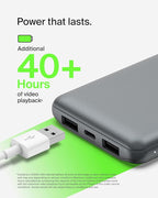 Belkin Portable Charger, USB C Power Bank 10000 mAh w/ 2xUSB-A Ports, 15W w/Type-C to Type-A Cable for iPhone 17, Air, Pro, Samsung Galaxy S25, iPad, Nintendo Switch 2, Google Pixel 10, etc. - Gray