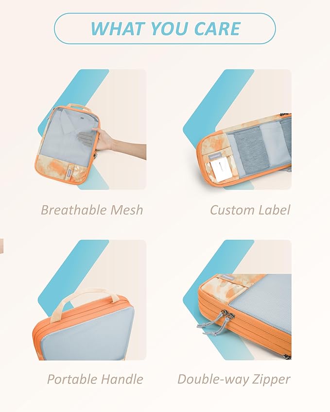 BAGSMART 6 Set /4 Set/2 Set Compression Packing Cubes for Travel, Lightweight Luggage Organizer Bags, Durable Space Saver Bags Travel Essentials