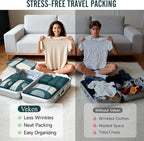 Veken 8 Set Packing Cubes for Travel Essentials, Suitcase Organizer Bags in 4 Sizes, Carry-On Luggage Accessories with Large Laundry & Hanging Toiletry Bag, Must-Have for Airplane, Road Trip & Camping