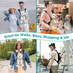 Dog Backpack Carrier, Adjustable Pet Front Carriers, Legs Out Carrying Sling Travel Bag for Small Medium Dogs 2.5-4 Lbs, Soft Wearable Puppy Chest Carry Backpacks for Walking/Hiking/Camping/Traveling