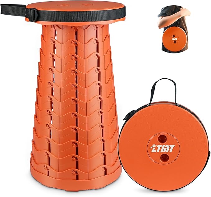 Portable & Lightweight Foldable Camping Chair for Adults, Heavy Duty Folding Stool with Adjustable Shoulder Strap, Perfect for Picnic, Beach, Backyard, and Sporting Events, Max Weight 400lbs