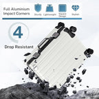 Krute Carry On Luggage 20 inch Aluminum Frame Suitcase with Spinner Wheels No Zipper Hardshell PC+ABS Luggages TSA Lock Zipperless Suitcases