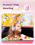 iClever Kids Headphones for School/Travel with Safe Volume 85dBA, HS19S Stereo Sound Over-Ear Girls Boys Headphones for Kids, Foldable 3.5mm Wired Headphone for iPad/Computer