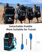 Abahub Adjustable Kayak Paddle 210-230 cm/ 230-250 cm Floating Kayaking Oars Boating Oars Canoeing Oars Black