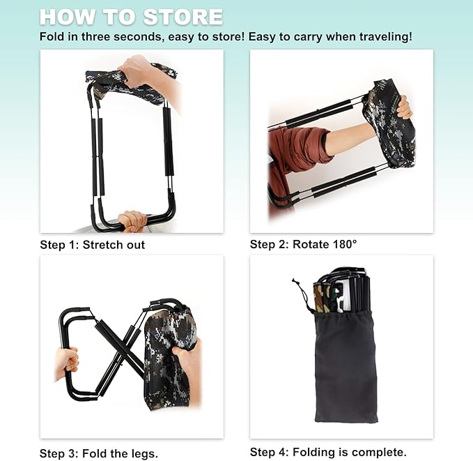 Camping Stool, Portable Folding Stool with Carry Bag, 12in Portable Folding Chair Collapsible Camp Stool Outdoor Footstool for Travel Walking Hiking Fishing Picnic Barbecue (Blue/Gray)