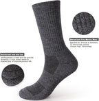 EnerWear 4 Pack Women's Merino Wool Outdoor Hiking Trail Crew Sock