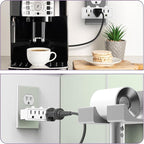 Fosmon 3 Outlet Adapter, Swivel Outlet Plug Three Way Rotating 180 Degree Right Angle Adapter Plug, Electric Wall Extender Indoor, 3-Prong, Grounded- 2 Pack
