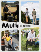 18-inch Heavy Duty Collapsible Stool - 800 lbs Capacity, 2.6 lbs Lightweight Portable Folding Stool for Camping, Travel, Music Festivals and Other Outdoor Events