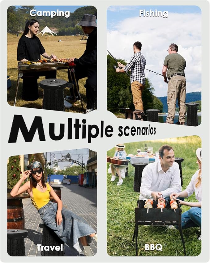 18-inch Heavy Duty Collapsible Stool - 800 lbs Capacity, 2.6 lbs Lightweight Portable Folding Stool for Camping, Travel, Music Festivals and Other Outdoor Events