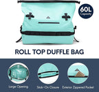 Haimont Large Waterproof Duffel Backpack Roll-Top Heavy Duty Dry Duffle Bag for Boating, Travel, Motorcycle, Kayaking, Camping, 60L