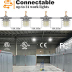 NS Heavy-Duty Linkable LED Work Light: 8700LM (500W Equivalent) w/ 13ft Cord & Outlet, US Plug - Indoor/Outdoor Use, Link Up to 24 Lights