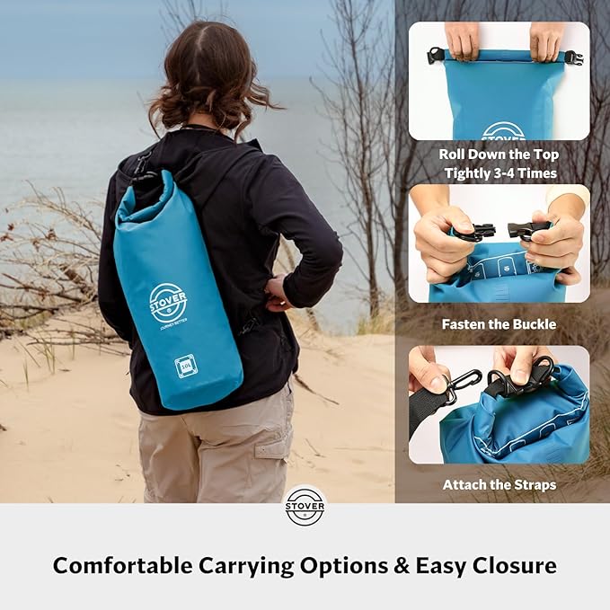 STOVER 5/10/25/30/40/55L Waterproof Backpack- Floating Dry Bag for Kayaking, Travel, Beach, Hiking, & Camping, Men/Women