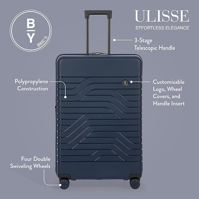 Bric's 30" Expandable Spinner Suitcase - Travel Luggage with TSA-Approved Lock and Hard Shell Exterior - B|Y Ulisse - Ocean Blue