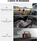 GRECELL 500W Portable Power Station 444Wh Solar Generator with 110V Pure Sine Wave AC Outlet/PD60W, 1000W Peak power station for Camping Trip RV Outdoor Home Emergency Backup & Solar Powered