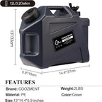 3.2 Gallon/5 Gallon Water Containers with Spigot, BPA Free Water Jug, Military Green Water Tank, Multifunction Water Storage Containers for Camping Outdoor Hiking,Emergency Stroage