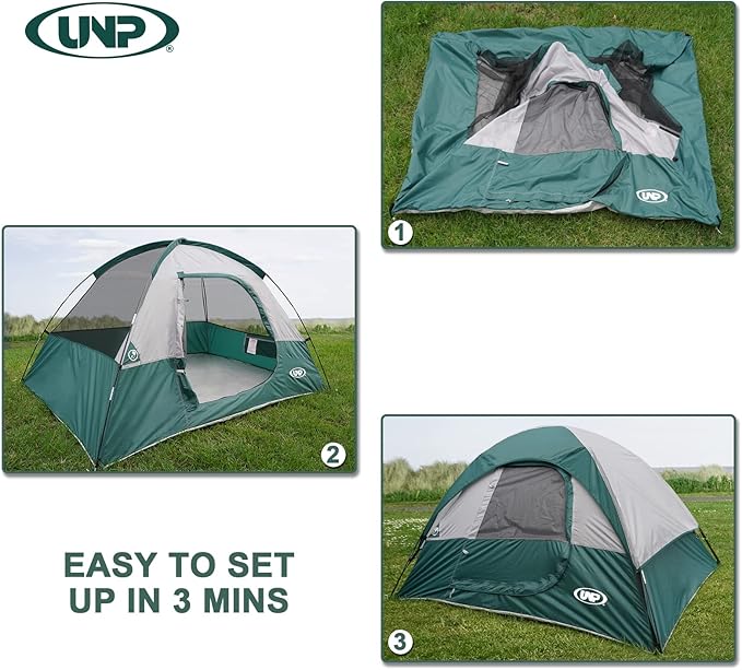 Camping Tent 4 Person, Waterproof Windproof Tent with Rainfly Easy Set up-Portable Dome Tents for Camping