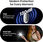 SwitchBot 130 dB Personal Safety Alarm for Women with Apple Find My APP, Extra-Loud Siren & Strobe Light, Waterproof Self Defense Keychain for Women, College Girls and Kids (White)