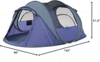4/6 Person Easy Pop Up Tent, Waterproof, Automatic Setup,2 Doors-Instant Family Tents for Camping, Hiking & Traveling