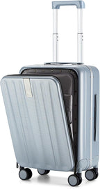 Hanke 20 Inch Carry On Luggage Hard Shell Suitcases with Wheels Luggage Suitcase Travel Luggage for Women Men Rolling Luggage Bags for Business Trip Weekender-Grey