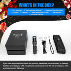 NT21 1200 Lumens Small Bright Rechargeable Flashlight with Power Display, IP67 Waterproof, 5 Light Modes, 984ft Long Throw EDC Pocket-Size Torch for Camping Searching Emergency