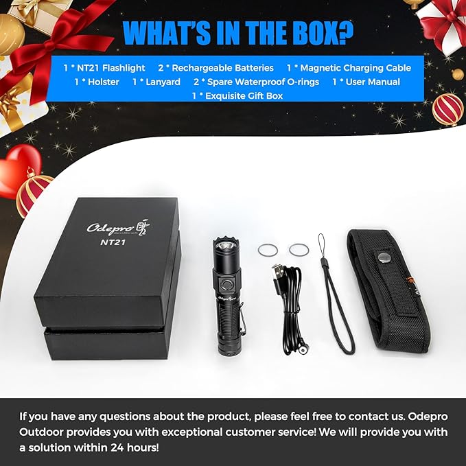 NT21 1200 Lumens Small Bright Rechargeable Flashlight with Power Display, IP67 Waterproof, 5 Light Modes, 984ft Long Throw EDC Pocket-Size Torch for Camping Searching Emergency