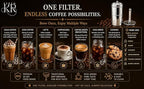 KERAM Coffee Filters Indian Style Small Drip Coffee Maker South Indian 150 ml (5.07 Oz) 2 Cup Coffee Bar Accessories Madras Coffee Filter for Camping Hiking Reusable Permanent Slow Metal Filter