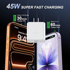 Phone 17 16 Pro Max Charger Fast Charging, 45W USB C Phone 17 16 Super Fast Charger Block with 10ft Long Type C Charging Cable Cord for i.Phone 17 Pro Max/17 Pro/17 Air/17/16/16Pro-Braided
