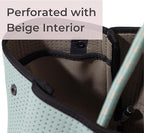 POPUPS Large Neoprene Tote Bag for Women – Stylish Work, Beach, Travel Bag with Pockets, Rope Handles with Zipper Pouch