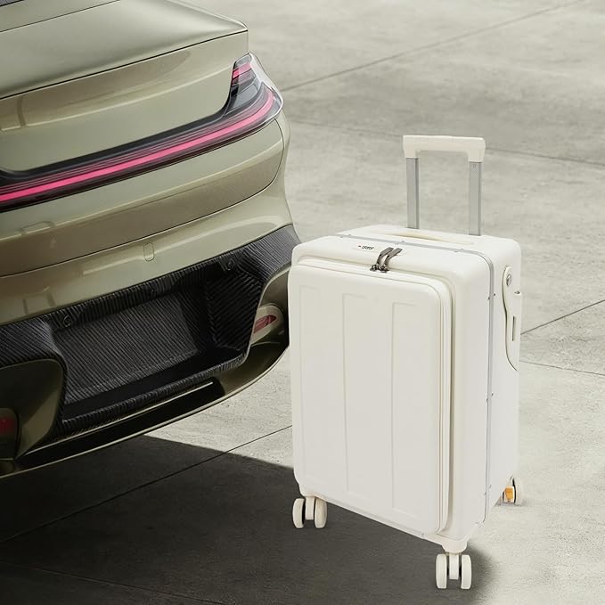 Kid Ride-On Suitcase, 22-Inch Carry-On Luggage with Front Opening, 4 Swivel Wheels, Supports 143 lbs, Portable Kids Travel Trolley for Airplane & Toddler Trips