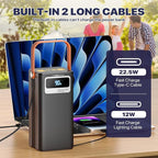 Portable Power Bank Station 99Wh Outdoor Generator with Flashlight LCD Display Backup Phone Battery Pack Portable PD Fast Charger for Laptop Cellphone Travel Camping Home Use