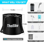 Portable Camping Shower, Pop Up Shower Privacy Tent Kit with LED Lights, 4500mAh Rechargeable Shower Pump, Filtered Shower Head & 7.4 Gallons Foldable Bucket, Outdoor Shower for Hiking Beach, Travel