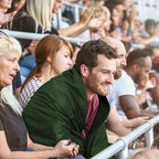 Fleece Waterproof Outdoor Blanket - Windproof Stadium Blanket for Camping, Picnics, and Sports Stay Dry and Comfortable 80"x 58"(Green)