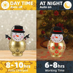 Snowman Christmas Decorations Solar Powered with LED Lights Outdoor Christmas Lanterns for Porch, Solar Snowman Lights Outdoor for Holiday Decor