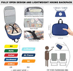 Seektop 40L Hiking Backpack Foldable Daypack for Women Men, Lightweight Travel Backpack Carry on Flight Approved Work Business Leisure Bag (Blue)