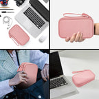 CAAORDKSO Electronics Accessories Organizer Pouch Bag, Electronic Organizer Travel Case, Tech Pouch, Travel Essentials for Women, Cable, Cord, Phone, Charger, Power Bank, Earphone (Light Pink, Large)