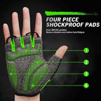 Bike Gloves for Men Women with Anti-Slip Shock-Absorbing Pad, Light Weight Half-Finger Cycling Gloves