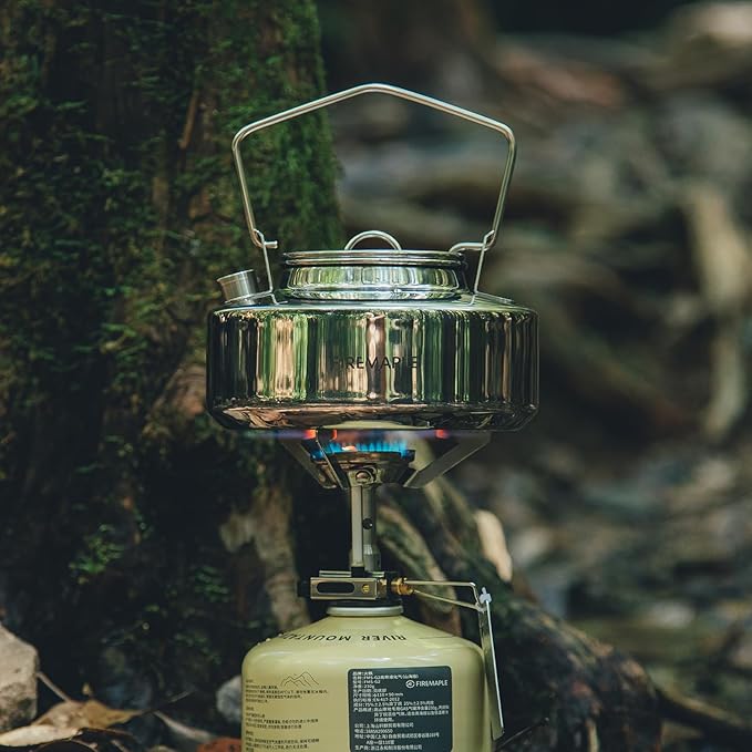 Fire-Maple Antarcti Portable 0.6 Liter Lightweight Stainless Steel Camping Kettle | Durable and Portable Camp Tea Pot | Ideal for Bushcraft and Outdoor Campfire Use