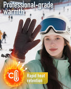 Winter Gloves Men Women,Waterproof Windproof Touchscreen Thermal for Cold Weather Outdoor Running Cycling Hiking