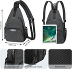 MOSISO Sling Backpack Travel Hiking Daypack, Crossbody Convertible Sling Bag with Front Pocket One Shoulder Chest Bag