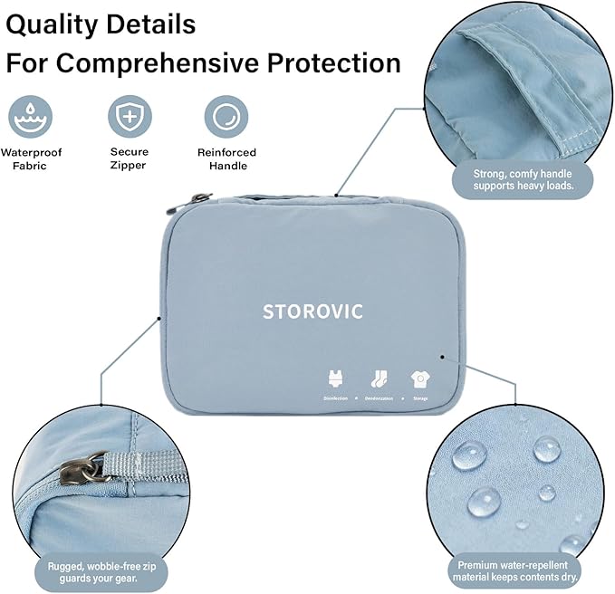 Packing Cubes for Travel Luggage Organizer Bags, Rapid-Odor-Elimination Sock & Underwear Cube, Water-Resistant Gym Bag, Soft Portable Packing Cubes for Travel（8.3” × 6.1” × 4.5”） S