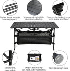 Lightweight Aluminum Folding Camping Table (47” x 21.65” x 26.7”), Portable Roll-Up Design for Outdoor, Camping, Beach, BBQ, Patio, and Picnic, Durable & Waterproof with Carrying Bag