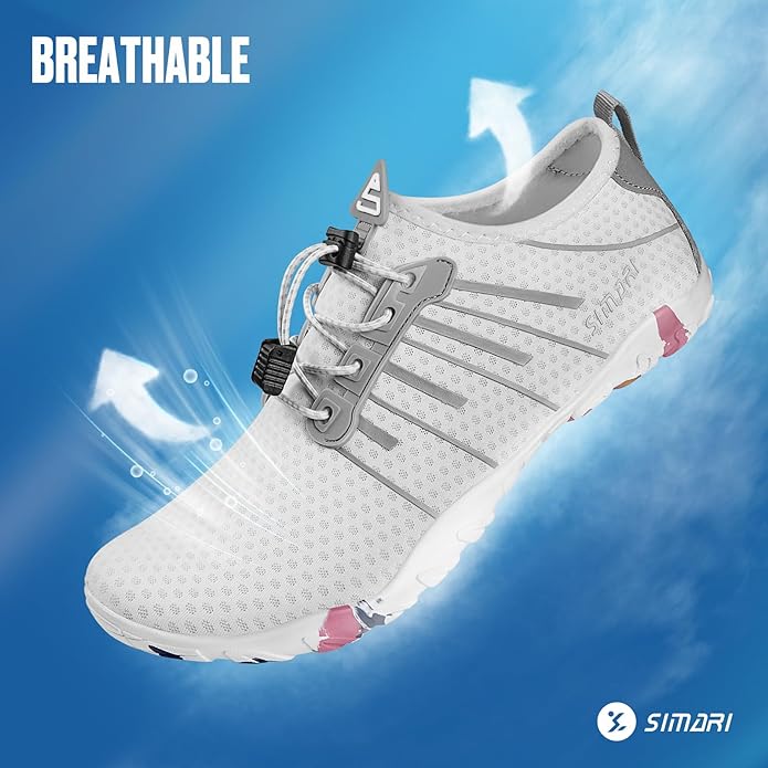 SIMARI Water Shoes for Women Men - Barefoot Quick-Dry Aqua Socks | Lightweight Swim Shoes for Surfing, Swimming, Beach Sports, Kayaking, Diving | Non-Slip Design