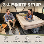 Twin Air Mattress with Frame, Self Inflating/Deflating Bed for Adults - PeakRest Blow Up Bed, Camping Cot with Mattress for Adults - Portable Twin with Travel Rolling Case on Wheels