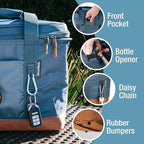CleverMade Pacifica Collapsible Cooler Bag – Large Portable Cooler Bag for Travel, Foldable Insulated Cooler for Beach, Picnic & Tailgating, Holds Up to 50 Cans, Leakproof Soft Carry Cooler - Ocean