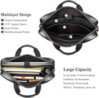 Augus Leather Laptop Briefcase for Men,Waterproof Travel Messenger Duffle Bags 15.6 Inch Laptop Bag