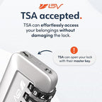 TSA Accepted Luggage Travel Lock, Set-Your-Own Combination Lock for School Gym Locker, Luggage Suitcase Baggage Locks, Filing Cabinets, Toolbox, Case (Silver, 1 Pack)