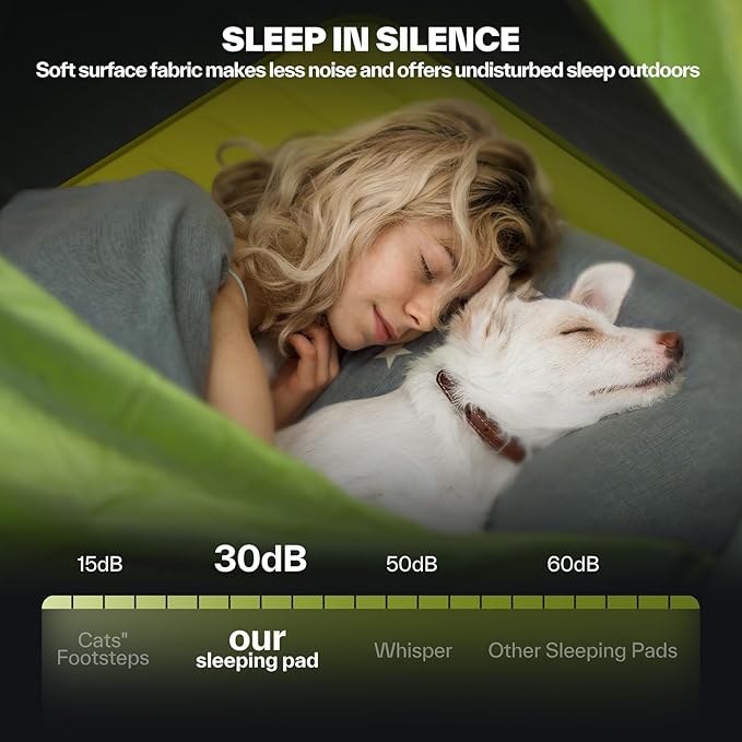 Sportneer Sleeping Pad for Camping: 4" Ultra-Thick Air & Foam Camping Mattress with 10 R Value, 4-Season Large Size 78" x 30" Self-Inflating Sleeping Pad for Camp/Travel/Car/Tent, Easy to Inflate