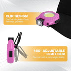 EverBrite 2 Pack COB Keychain Work Light, Mini Rechargeable Magnetic Keychain Light, Sensor Mode, Multifunctional Small Keychain Flashlights, Portable, Waterproof, for Camping, Hiking, 6 Modes, Pink